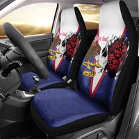 American Samoa Heart Tribal Personalized Car Seat Cover Polynesian Patterns