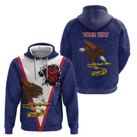 American Samoa Heart Tribal Personalized Hoodie Polynesian Patterns