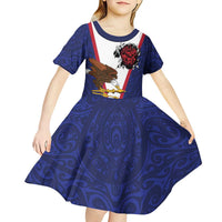 American Samoa Heart Tribal Personalized Kid Short Sleeve Dress Polynesian Patterns LT9 - Polynesian Pride