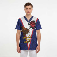 American Samoa Heart Tribal Personalized Scrub Top Polynesian Patterns LT9 - Polynesian Pride