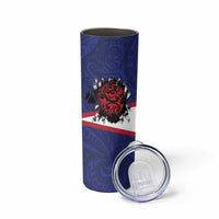 American Samoa Heart Tribal Personalized Skinny Tumbler Polynesian Patterns LT9 - Polynesian Pride