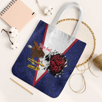 American Samoa Heart Tribal Personalized Tote Bag Polynesian Patterns