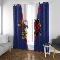 American Samoa Heart Tribal Personalized Window Curtain Polynesian Patterns