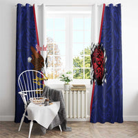 American Samoa Heart Tribal Personalized Window Curtain Polynesian Patterns