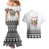 Fiji Heart Tribal Personalised Couples Matching Mermaid Dress and Hawaiian Shirt Polynesian Patterns LT9 - Polynesian Pride