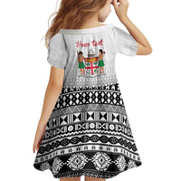 Fiji Heart Tribal Personalised Kid Short Sleeve Dress Polynesian Patterns