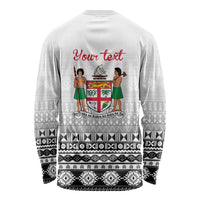 Fiji Heart Tribal Personalised Long Sleeve Shirt Polynesian Patterns