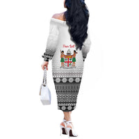 Fiji Heart Tribal Personalised Off The Shoulder Long Sleeve Dress Polynesian Patterns LT9 - Polynesian Pride