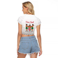 Fiji Heart Tribal Personalised Raglan Cropped T Shirt Polynesian Patterns LT9 - Polynesian Pride