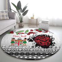 Fiji Heart Tribal Personalised Round Carpet Polynesian Patterns