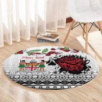 Fiji Heart Tribal Personalised Round Carpet Polynesian Patterns