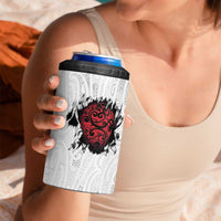 New Zealand Maori Heart Tribal Personalised 4 in 1 Can Cooler Tumbler Polynesian Patterns