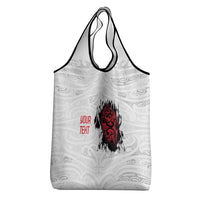 New Zealand Maori Heart Tribal Personalised Grocery Bag Polynesian Patterns