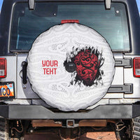 New Zealand Maori Heart Tribal Personalised Spare Tire Cover Polynesian Patterns LT9 White - Polynesian Pride