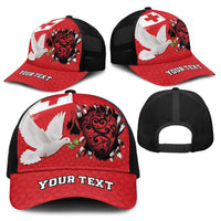 Tonga Heart Tribal Personalised Baseball Net Cap Polynesian Patterns