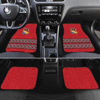 Tonga Heart Tribal Personalised Car Mats Polynesian Patterns LT9 Set 4pcs Red - Polynesian Pride