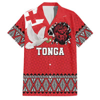 Tonga Heart Tribal Personalised Family Matching Long Sleeve Bodycon Dress and Hawaiian Shirt Polynesian Patterns LT9 Dad's Shirt - Short Sleeve Red - Polynesian Pride