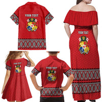 Tonga Heart Tribal Personalised Family Matching Off Shoulder Maxi Dress and Hawaiian Shirt Polynesian Patterns