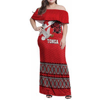 Tonga Heart Tribal Personalised Family Matching Off Shoulder Maxi Dress and Hawaiian Shirt Polynesian Patterns