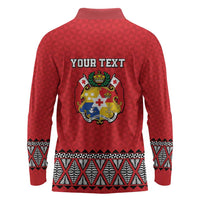 Tonga Heart Tribal Personalised Long Sleeve Polo Shirt Polynesian Patterns LT9 - Polynesian Pride