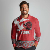 Tonga Heart Tribal Personalised Long Sleeve Polo Shirt Polynesian Patterns LT9 - Polynesian Pride