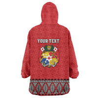 Tonga Heart Tribal Personalised Wearable Blanket Hoodie Polynesian Patterns