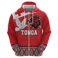 Tonga Heart Tribal Personalised Zip Hoodie Polynesian Patterns LT9 - Polynesian Pride