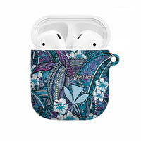 Personalised Hawaii Tribal Humpback Whale AirPods Case Polu Hibiscus Seamless Pattern