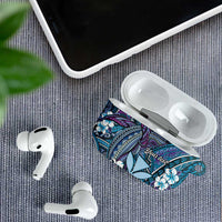 Personalised Hawaii Tribal Humpback Whale AirPods Case Polu Hibiscus Seamless Pattern