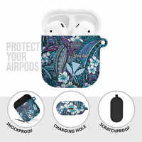 Personalised Hawaii Tribal Humpback Whale AirPods Case Polu Hibiscus Seamless Pattern