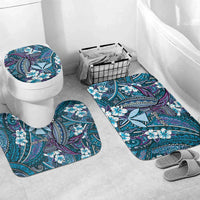 Personalised Hawaii Tribal Humpback Whale Bathroom Set Polu Hibiscus Seamless Pattern