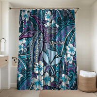 Personalised Hawaii Tribal Humpback Whale Bathroom Set Polu Hibiscus Seamless Pattern