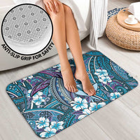 Personalised Hawaii Tribal Humpback Whale Bathroom Set Polu Hibiscus Seamless Pattern