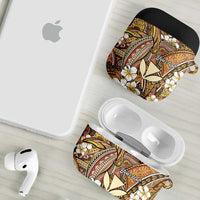Personalised Hawaii Tribal Humpback Whale AirPods Case Melemele Hibiscus Seamless Pattern