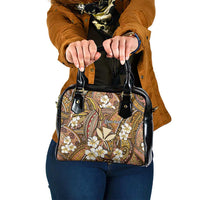Personalised Hawaii Tribal Humpback Whale Shoulder Handbag Melemele Hibiscus Seamless Pattern LT9 One Size Gold - Polynesian Pride