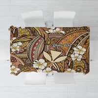 Personalised Hawaii Tribal Humpback Whale Tablecloth Melemele Hibiscus Seamless Pattern