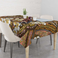 Personalised Hawaii Tribal Humpback Whale Tablecloth Melemele Hibiscus Seamless Pattern