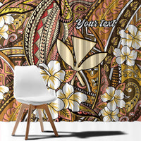 Personalised Hawaii Tribal Humpback Whale Window Curtain Melemele Hibiscus Seamless Pattern LT9 - Polynesian Pride