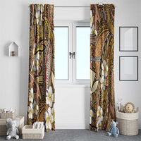 Personalised Hawaii Tribal Humpback Whale Window Curtain Melemele Hibiscus Seamless Pattern LT9 - Polynesian Pride