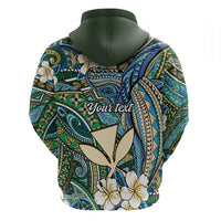 Personalised Hawaii Tribal Humpback Whale Hoodie Omaomao Hibiscus Seamless Pattern LT9 - Polynesian Pride