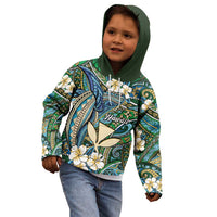 Personalised Hawaii Tribal Humpback Whale Kid Hoodie Omaomao Hibiscus Seamless Pattern LT9 - Polynesian Pride