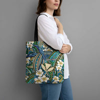 Personalised Hawaii Tribal Humpback Whale Tote Bag Omaomao Hibiscus Seamless Pattern