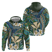 Personalised Hawaii Tribal Humpback Whale Zip Hoodie Omaomao Hibiscus Seamless Pattern LT9 - Polynesian Pride