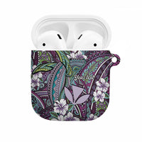 Personalised Hawaii Tribal Humpback Whale AirPods Case Poni Hibiscus Seamless Pattern