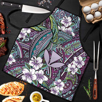 Personalised Hawaii Tribal Humpback Whale Apron Poni Hibiscus Seamless Pattern