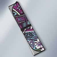 Personalised Hawaii Tribal Humpback Whale Auto Sun Shade Poni Hibiscus Seamless Pattern LT9 - Polynesian Pride