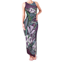 Personalised Hawaii Tribal Humpback Whale Family Matching Tank Maxi Dress and Hawaiian Shirt Poni Hibiscus Seamless Pattern