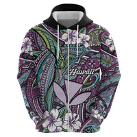 Personalised Hawaii Tribal Humpback Whale Hoodie Poni Hibiscus Seamless Pattern LT9 - Polynesian Pride