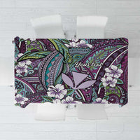 Personalised Hawaii Tribal Humpback Whale Tablecloth Poni Hibiscus Seamless Pattern