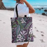 Personalised Hawaii Tribal Humpback Whale Tote Bag Poni Hibiscus Seamless Pattern